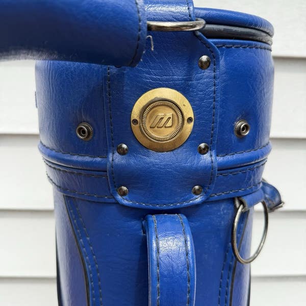 Vintage Mizuno Staff Tour Golf Bag Blue White Retro 6 Way Dividers