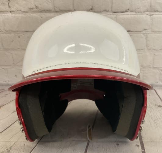 Worth WLBHJR Youth Baseball Helmet Gloss White Red 6 1/4 - 6 7/8