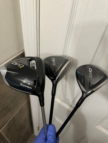 TaylorMade Qi10 Driver 10.5* & 3&5FairWayWood Stiff Flex Right Handed