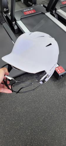 Used Evoshield WHITE WITH MASK Batting Helmet w/Mask White One Size 11497-S000150977
