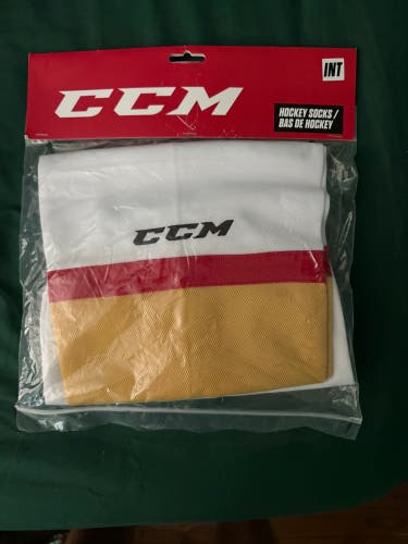 White Intermediate CCM Socks (New)