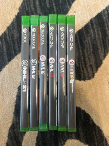 Xbox One Games (NHL 16,17,18,19 and 21 and FIFA 16