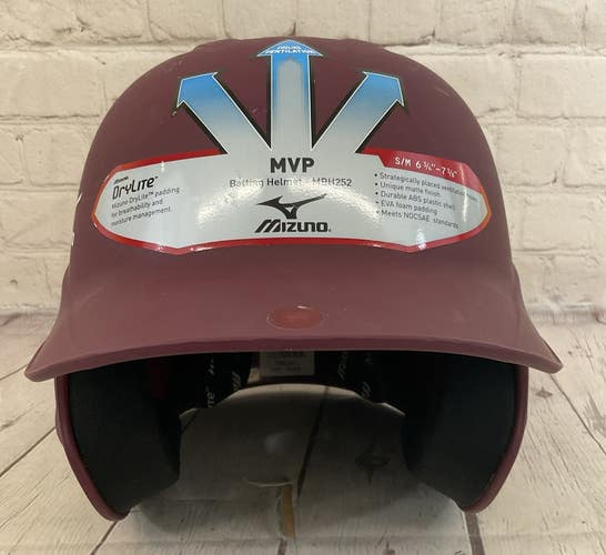 Mizuno 153378 Youth DRYLITE Baseball Helmet Matte Maroon S/M 6 3/4 - 7 3/8