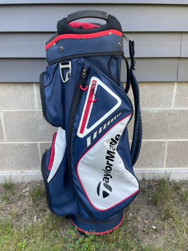 TaylorMade Golf Cart Bag 15 Way USA Blue White Red