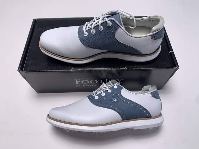 FootJoy FJ Traditions Golf Shoes White Blue Women's SZ 7.5 (97903)