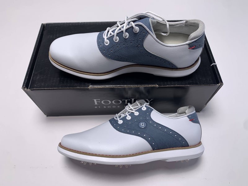 FootJoy FJ Traditions Golf Shoes White Blue Women's SZ 7.5 (97903)