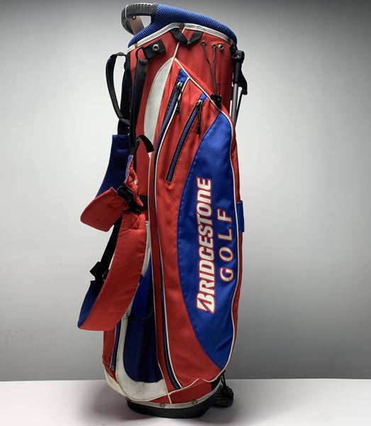 Bridgestone Lightweight Stand Bag Red Blue 4-Way Divide Dual Strap Golf Bag