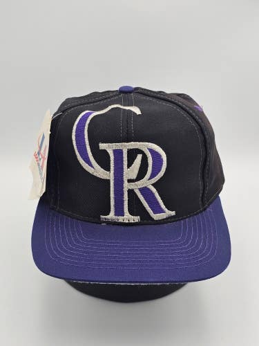NEW Vintage Colorado Rockies MLB Sports Logo Athletic Big Logo Hat Cap Snapback