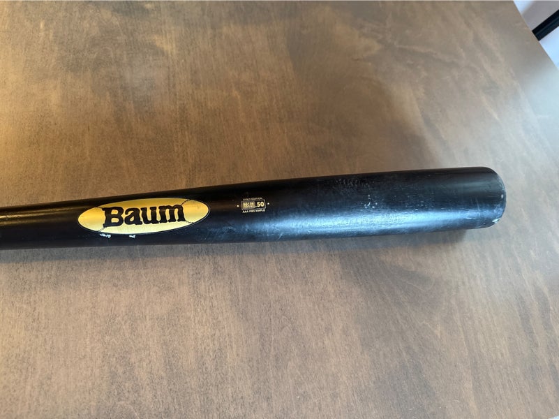 Used Baum Bat Gold Stock Pro Standard Maple Wood Baseball Bat: BBMSGSTKPRO3-BK