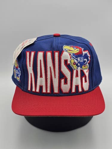 NEW Vintage Kansas City Jayhawks NCAA College Sport Logo 7 Big Logo Hat Snapback