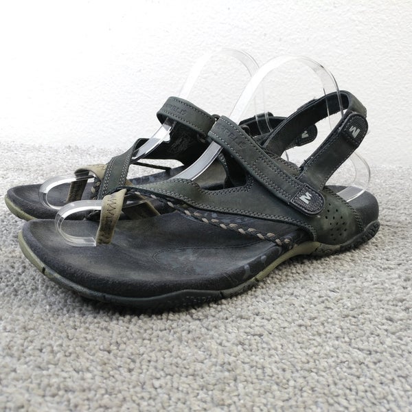Merrell Siena Womens Size 9 Sandals Black Gray Strappy Sport Shoes