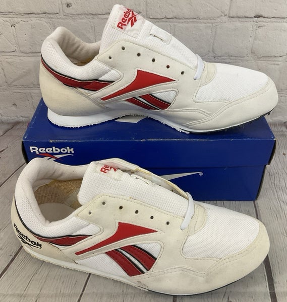 Reebok 30-34359 Unisex TRACK N Field Metal Cleats White Red Black US 6