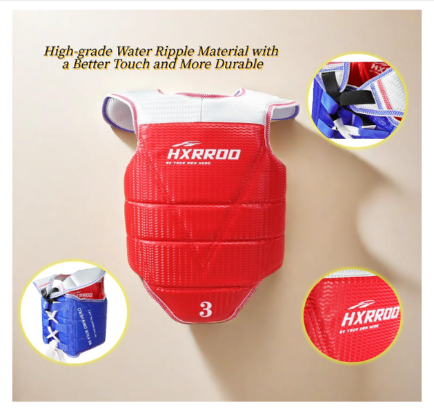 Taekwondo Chest Guard HXRROO Reversible Sparring Protector Size 2 (New)
