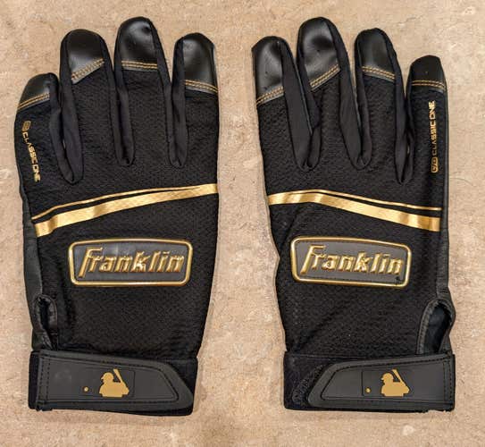 Franklin (Used) MLB Classic One LT adult batting gloves, black, XL