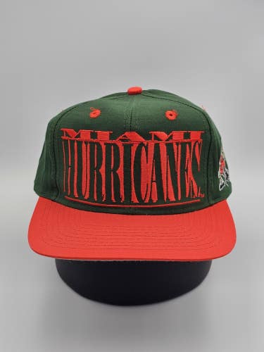 NEW Vintage NCAA Miami Hurricanes Sports Logo 7 Spellout Big Logo Hat Snapback