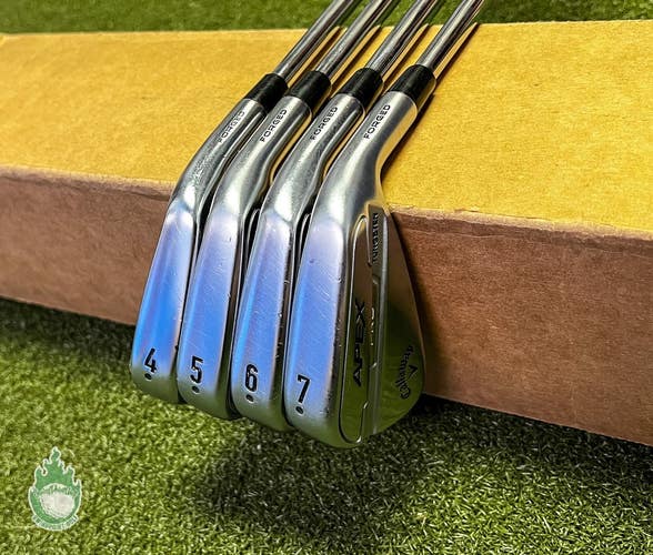 Used Callaway APEX Pro Forged '21 Irons 4-7 DG X Seven X-Stiff Steel Golf Set
