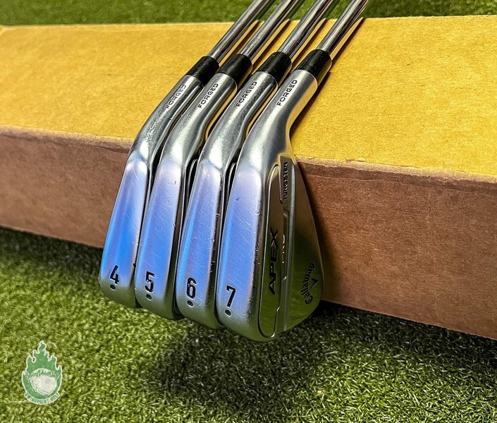 Used Callaway APEX Pro Forged '21 Irons 4-7 DG X Seven X-Stiff Steel Golf Set