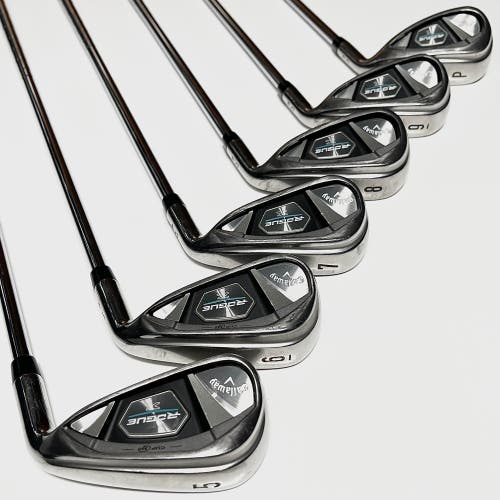 Callaway Rogue X Iron Set 5-9, PW Right Hand Regular Flex Steel Shafts