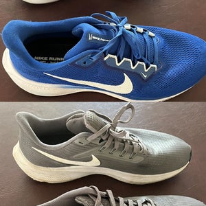 2 Pairs Nike Zoom Pegasus Men’s Size 11, 1 Pair Blue 1 Pair Grey