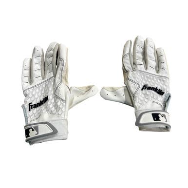 Used Franklin BB/SB Batting Gloves White SM 11406-S000105518