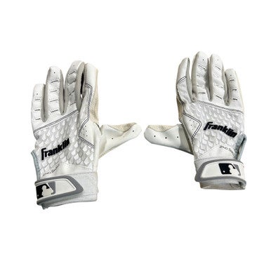 Used Franklin BB/SB Batting Gloves White SM 11406-S000105518