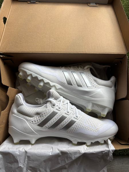 ADIDAS ULTRABOOST PE WHITE/SILVER CHROME FOOTBALL CLEATS SIZE 12.5 Adidas UltraBoost PE White/Silver Chrome Football Cleats  main image 2