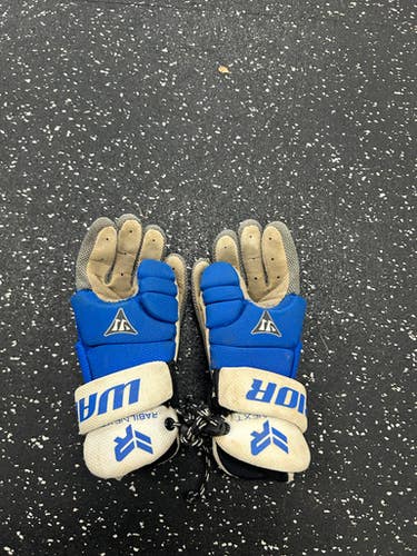 Used Warrior RABIL NEXT Lacrosse Gloves Junior Royal Blue SM 11849-S000030457