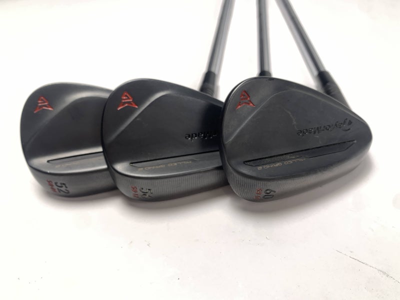 TaylorMade Milled Grind 2 Black Wedge Set 52* 9  | 56* 12 | 60* 10 TT DG Mens LH