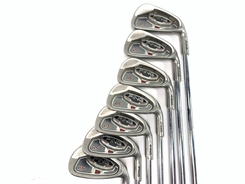 Ping i15 Iron Set 4-9+GW White Dot 3* Up AWT Stiff RH Midsize Grips +1/2''