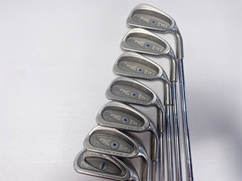 Ping Eye 2 Iron Set 3-PW Blue Dot 1* Up Karsten ZZ-Lite Stiff RH No 7i