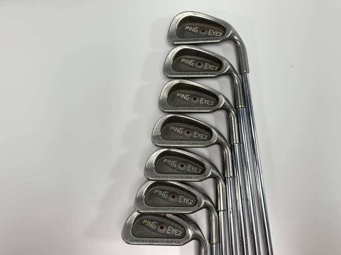Ping Eye 2 + Iron Set 3-9 Maroon Dot 5* Up Cushin JZ Stiff Steel Mens RH