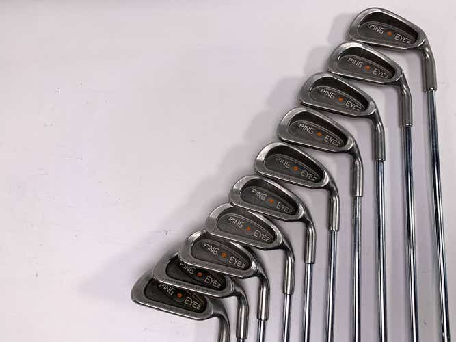Ping Eye 2 + Iron Set 2-PW+SW Orange Dot 2* Flat Cushin Regular Steel Mens RH