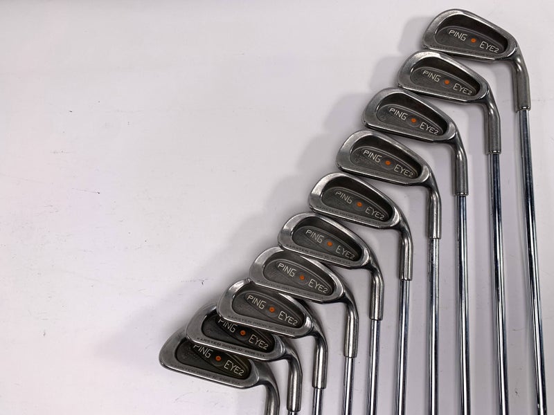 Ping Eye 2 + Iron Set 2-PW+SW Orange Dot 2* Flat Cushin Regular Steel Mens RH