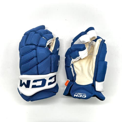 Auston Matthews Pro Stock Hockey Gloves - CCM HGPJSXP 14" (Blue/White)