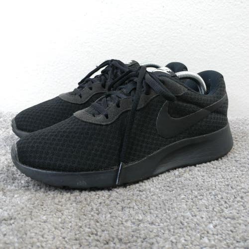 Nike Tanjun Womens Size 7 Running Shoes Triple Black Low Top Trainers 812655-002