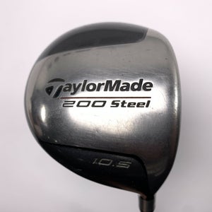 TaylorMade 200 Steel Driver 10.5* Lite 90g Stiff Graphite Mens RH