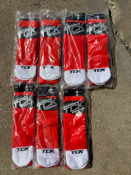 TCK over the calf softball/baseball socks. New in package! Size MEDIUM
