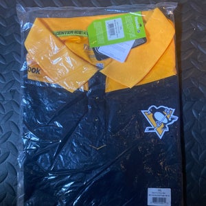 Rare Vintage Reebok Center Ice Pittsburgh Penguins Polo/Golf Shirt XXL
