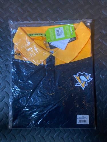 Rare Vintage Reebok Center Ice Pittsburgh Penguins Polo/Golf Shirt XXL