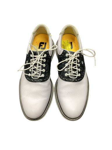 Used Foot Joy Mens Golf Shoes White And Navy Blue Senior 11 11613-S000163306