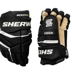 NEW Sherwood Rekker MORPH 1 Hockey Player Gloves (Black/White)