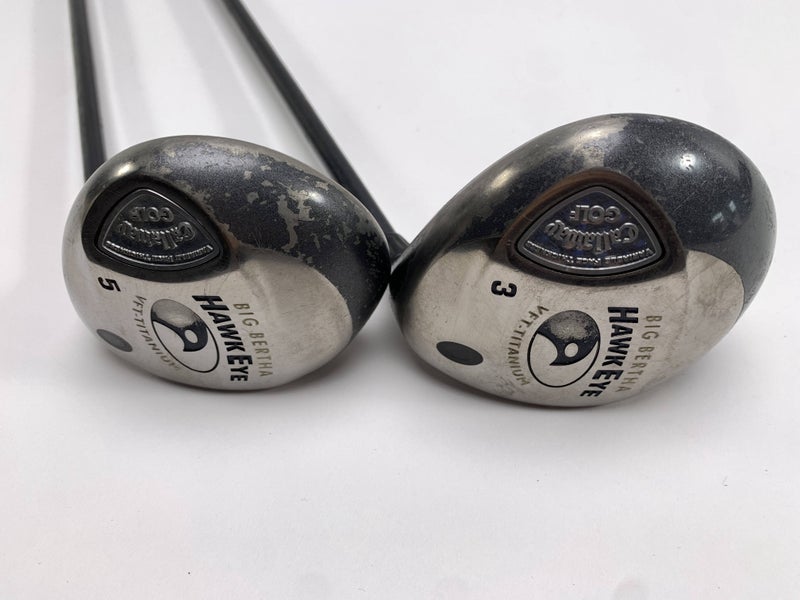 Callaway Hawkeye VFT 3 & 5 Fairway Wood Set 15* 18* System 60 Senior Mens LH