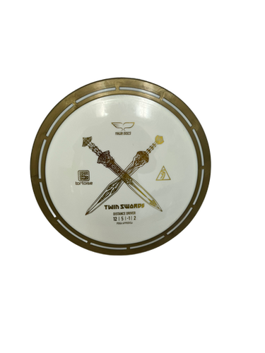 Used YIKUN DISCS TWIN SWORDS Disc Golf Driver White 174g 11692-S000139475