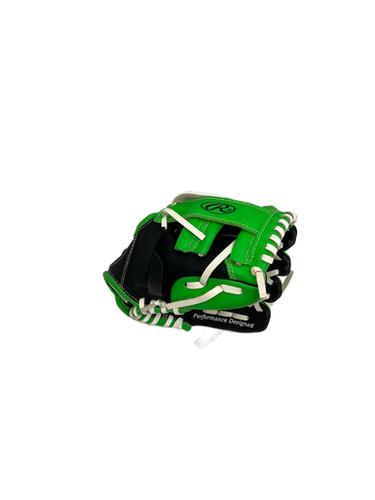 Used Rawlings PLAYERS SERIES BB/SB Glove T-ball Black And Neon Green 9" 11692-S000139562