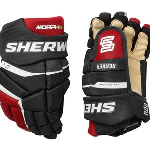 NEW Sherwood Rekker MORPH 1 Hockey Player Gloves (Black/Red)