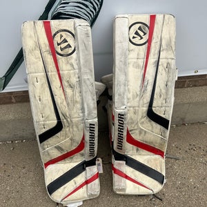 White 34" Senior Warrior Ritual Pro Goalie Leg Pads (Used)
