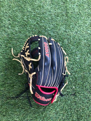 Black Wilson A1000 LH Baseball Glove 12" (Used)