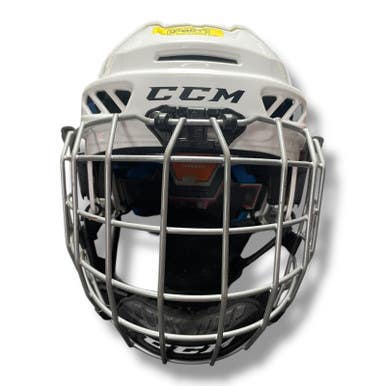Used CCM FL3DS JR NO HECC Helmet Cage Combo White One Size 11375-S000364611