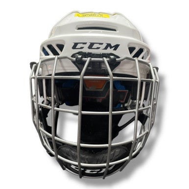 Used CCM FL3DS JR NO HECC Helmet Cage Combo White One Size 11375-S000364611