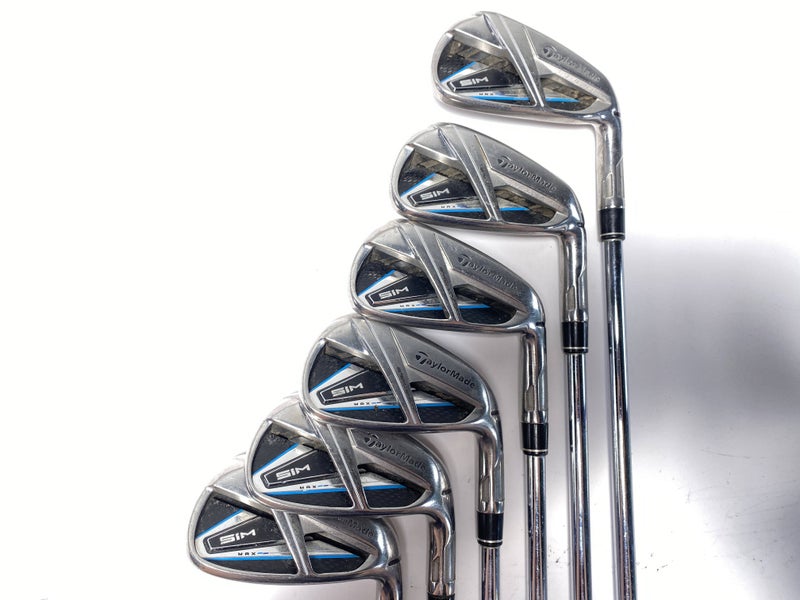 TaylorMade SIM MAX Iron Set 5-PW KBS Max 85g Stiff Steel Mens RH